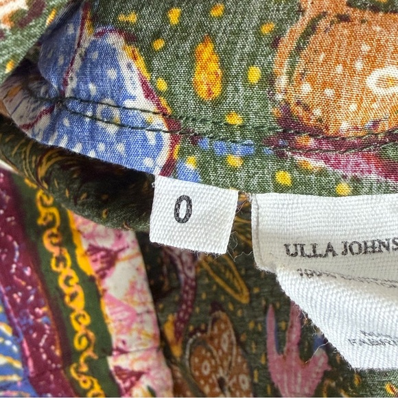 Ulla Johnson Green Devya Floral Print Ruffle Cotton Short Mini Dress - Picture 6 of 10